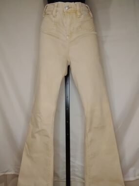 Nicole Miller Cream Boot Cut Jeans